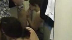 Girl Blows Her Boyfriends Tool And Swallow His Jizz In Changingroom At A Sho