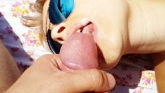 Public Blow Job On The Beach Then Jizz In Mouth And Swallow