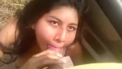 Nice Indian Gf Nasty For Her Bfs Tool Slurping Spunk At Outdoor In Car