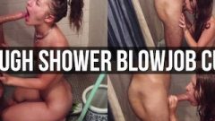 Shower Blow Job With Hard Jizz Gobble