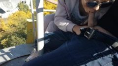 Intense Public Blow-Job And Sperm Gobble From Nasty Cougar On The Ferris Wheel