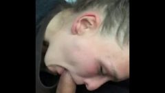 Fair-haired Sucks Big Black Cock And Ingests Sperm In Car