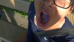 Public Agent – Deepthroat On Park Bench By Amateur Latina Young Gobbles Jizz