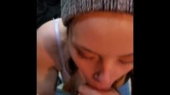 Wife Sucks Raw Penis And Takes Another Mouth Full Of Cum.