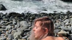Russian Nubile Whore Gobbles Attractive Jizz On Californian Public Beach – Eva Elfie