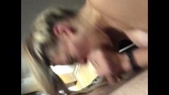 Suggestive Golden-haired Blowjob, Ingest Cum, Massive Breasts